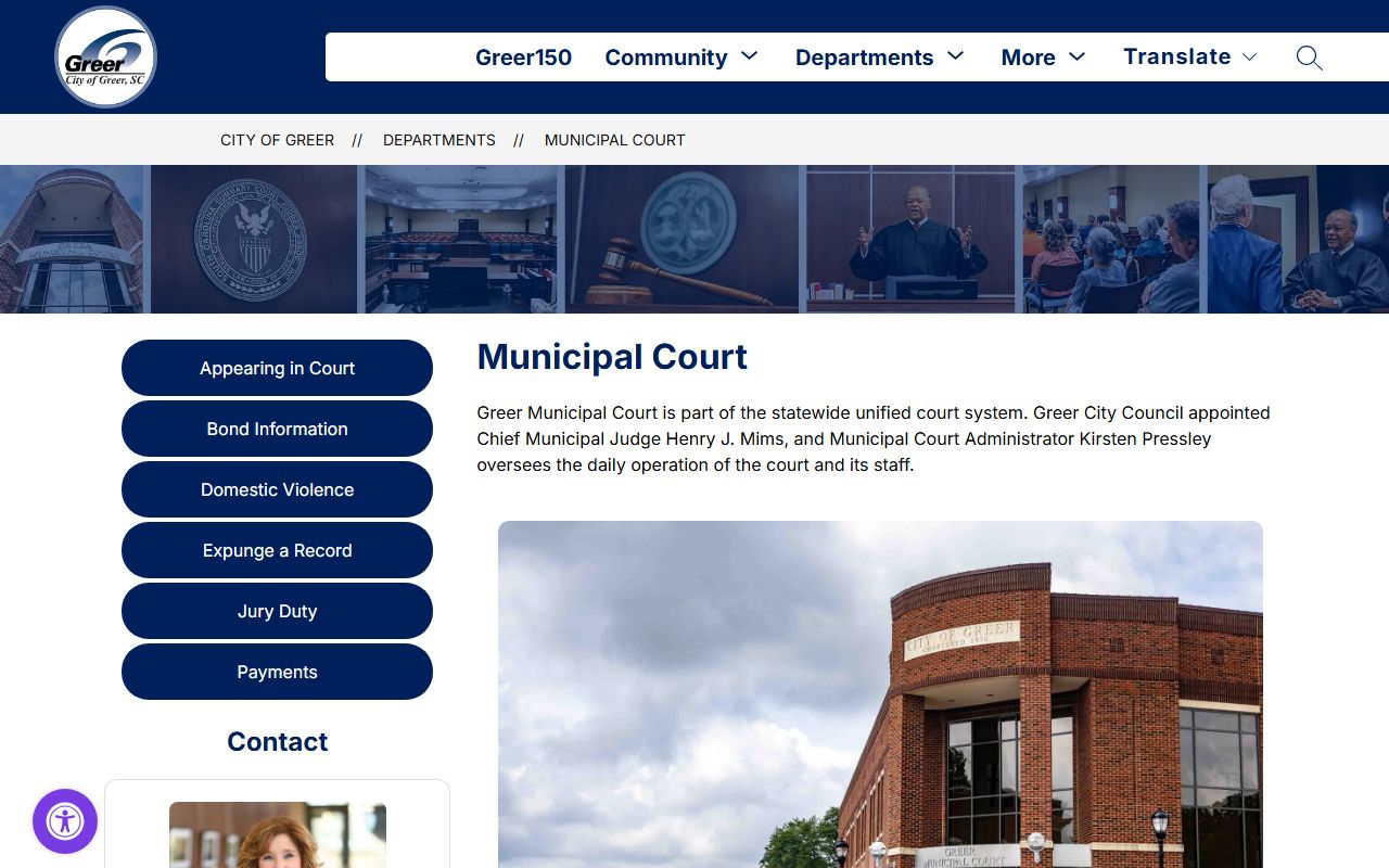 Greer Municipal Court warrant records
