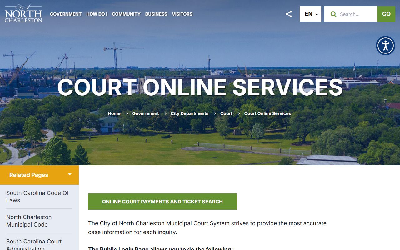 North Charleston court warrant records system