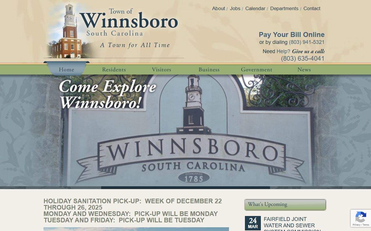 Fairfield County warrant records through Town of Winnsboro