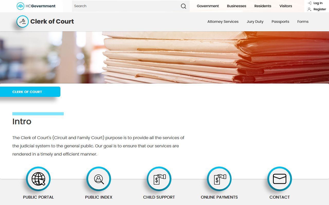 Horry County Clerk of Court warrant records